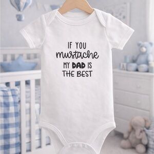Gerber White Bodysuit with Fun Dad Print